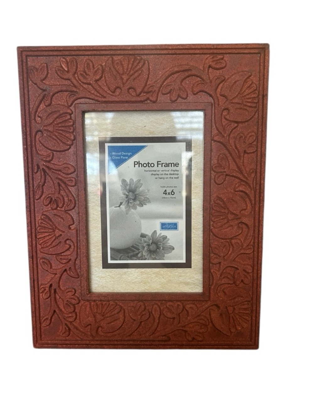 New  2 hand-carved Rustic wooden picture frames 4X6 “